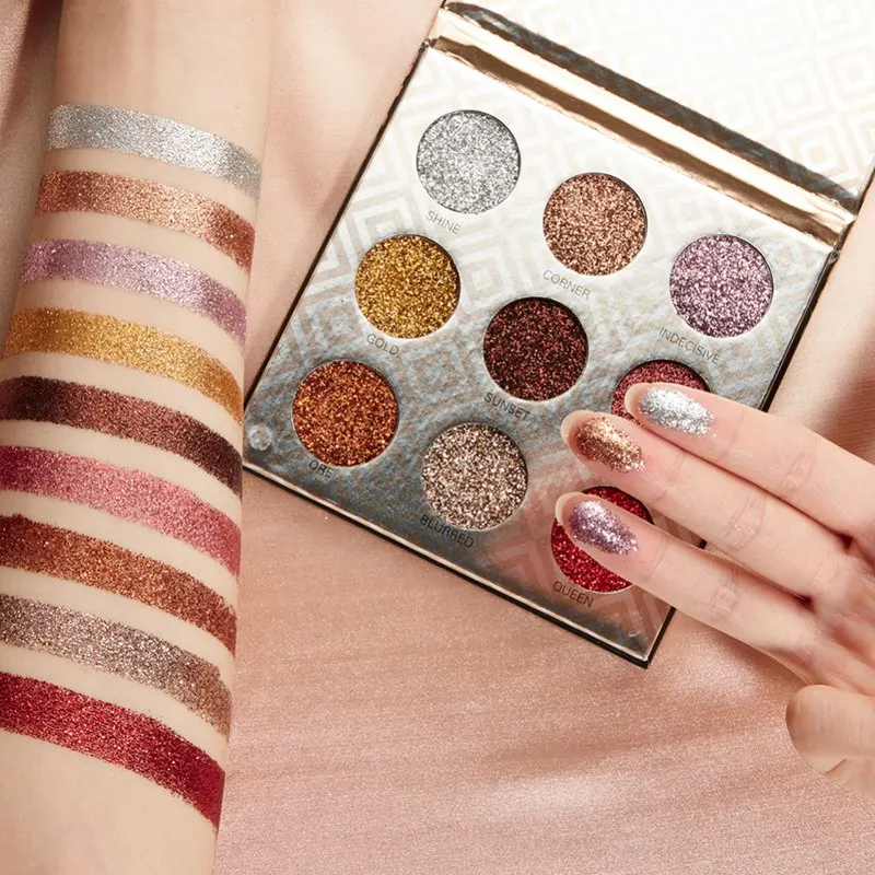 

9 Color Glitter Eyeshadow Palette Powder Shimmer Matte Fashion Makeup Palette Pigmented Eyeshadow Cosmetic