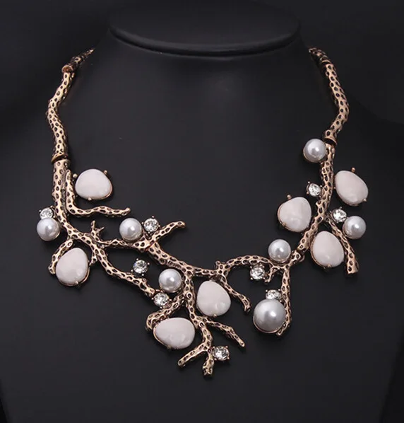 

2015 new fashion jewelry bib statement choker ancient ways pearl short clavicle necklace exaggerated new accessories