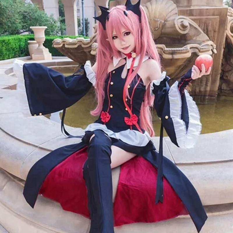 Coshome Owari No Seraph Of The End Krul Tepes Wigs Cosplay Costumes Lolita Dress Vampire Uniforms For Halloween Party (7)