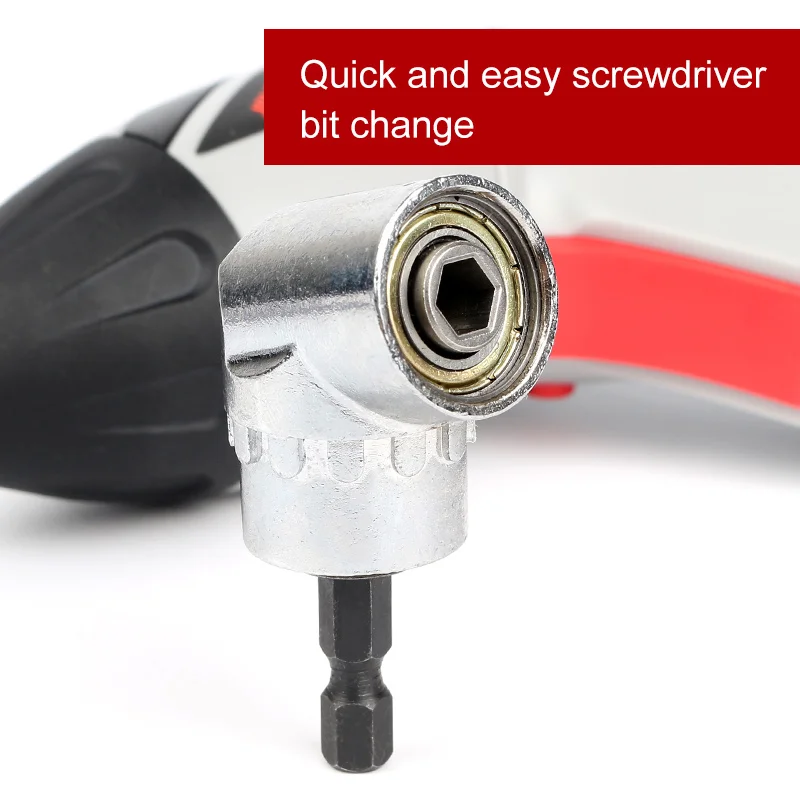 

HOEN Adjustable Turning Hex Bit Angle Extension Driver Magnetic Screwdriver Socket Holder Adaptor 105 Degree 1/4" 6mm