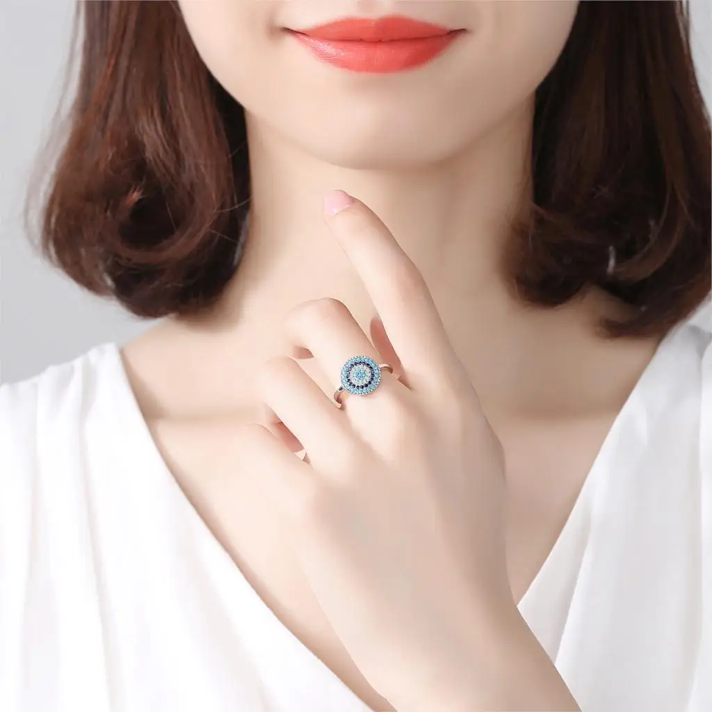 TONGZHE 2018 Fashion Evil Eye Rings Lady Ring Wedding Couples Ring For Women 925 Sterling Silver Jewelry Gift Ring Female