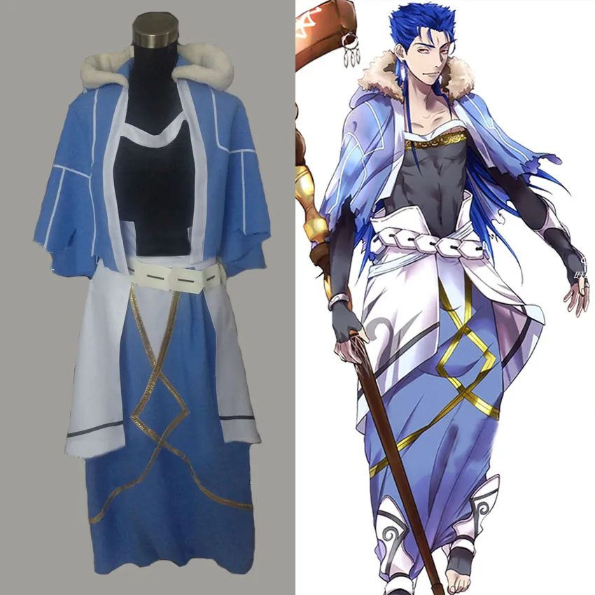 Fate Stay Night FGO Cu Chulainn Caster Custom Size Uniforms Cosplay