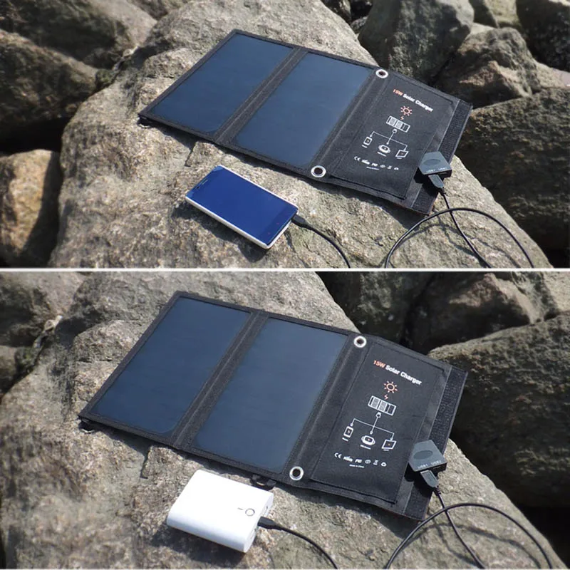 

Hot Foldable Power Port Solar 2 Ports Dual USB Charger for iPhone 7/8 iPad Samsung Galaxy S7/S6 Nexus DO2