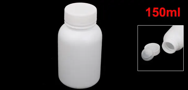 1 шт. 150 мл Пластик Cylinderical окончил химической лаборатории Ёмкость хранения бутылки белый