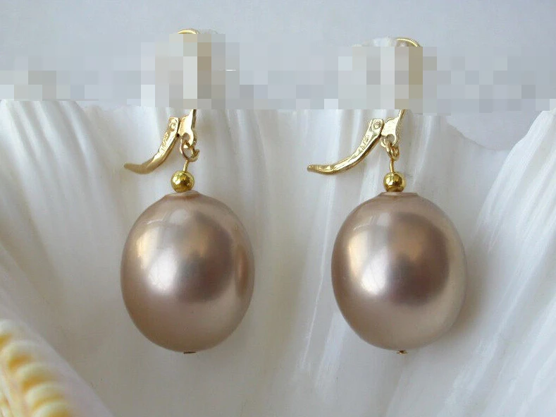

hot sell new - 1446 baroque south sea shell pearl dangle earrings
