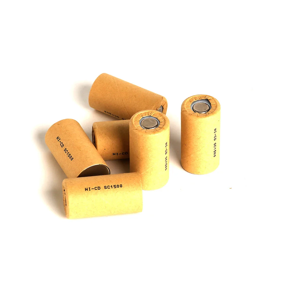 

Ni-CD SC1500mAh 5pcs SC1.5Ah Power Cell,rechargeable battery cell,power tool battery cell,discharge rate 10C-15C
