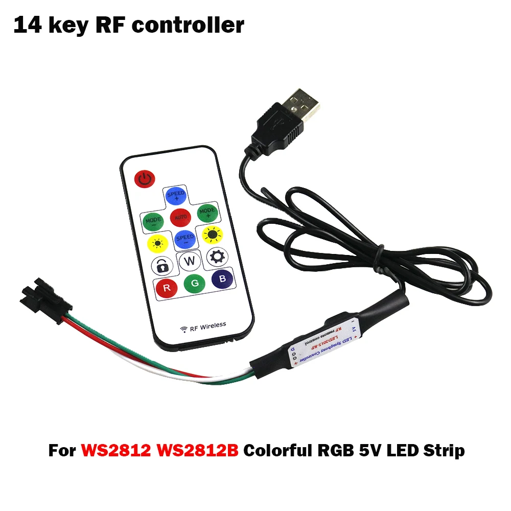 Светодиодная лента RGB с USB управлением 5 В миниатюрный радиочастотный