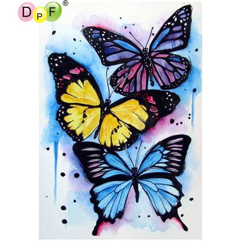 

DPF DIY The butterfly 5D diamond painting cross stitch needlework diamond mosaic kit square home decor diamond embroidery crafts