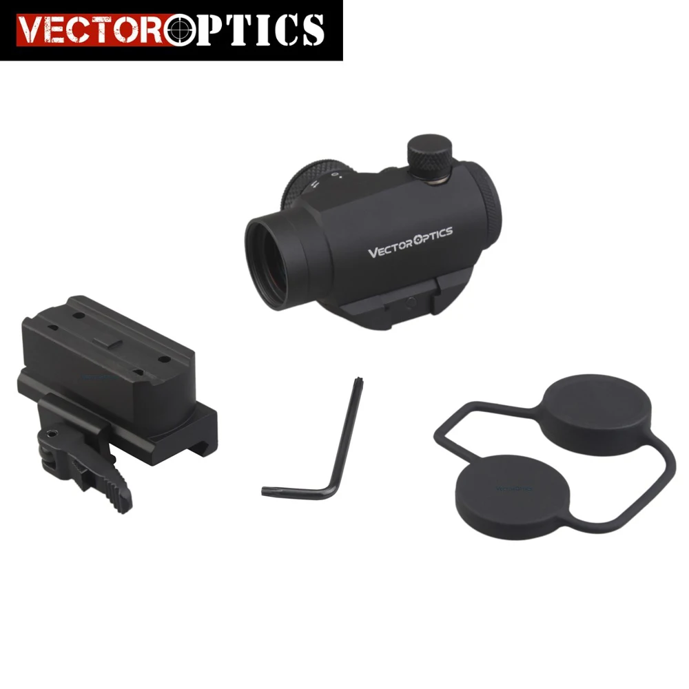 comprar Vector Optics Compact Mini 1x22 Reflex Red Dot Scope Vista de Arma QD Riser fit 12GA AK 5.56 AR. 223 Picatinny Rail Frete Grátis