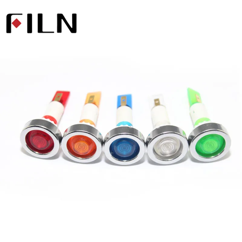 FILN 10 мм Диаметр Красный цвет зеленый, синий пластик 12 В 220 В сигнал сигнальная лампа индикатор