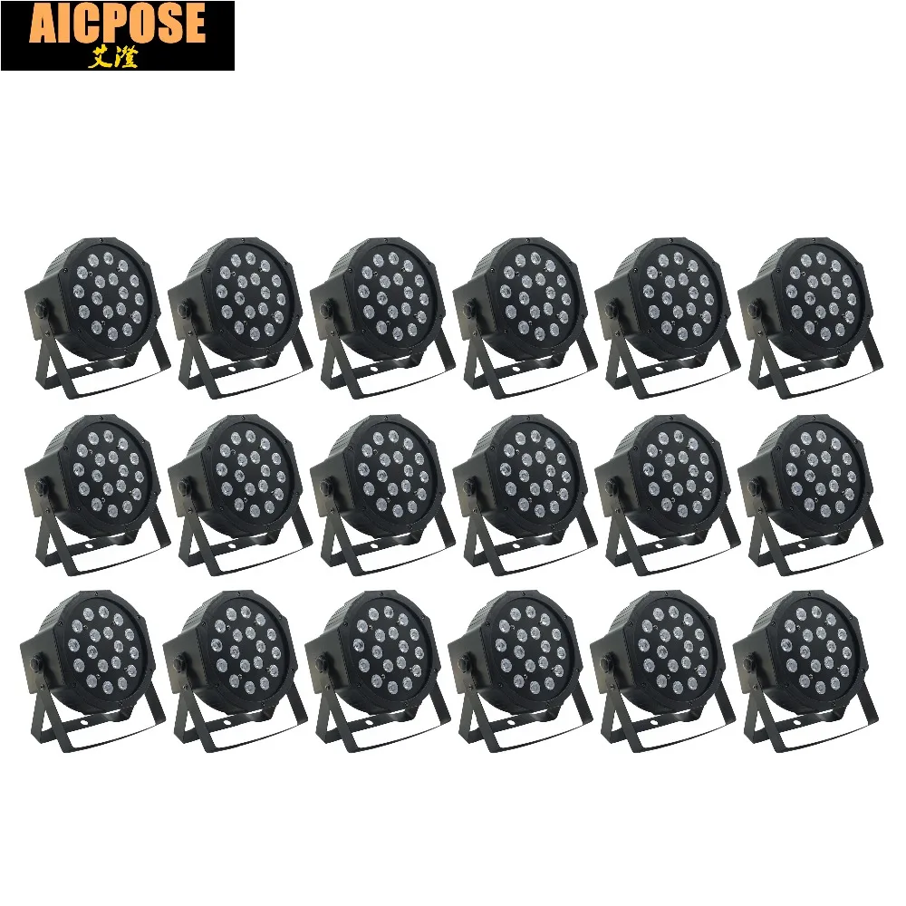 18 шт./Лот шт. 3 Вт светодиодные лампы 18x3 Par RGB в 1 плоский par led dmx512 дискотеки