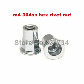 

50pcs m4*10.5 a2 70 304 stainless steel flat head hex rivet nut insert nut