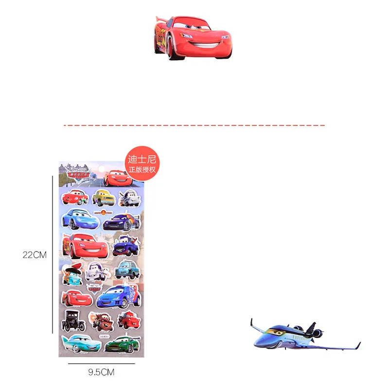 Disney Classic toy PVC new 3D Lightning McQueen car mobilization kindergarten reward stickers removable stickers murals Toys