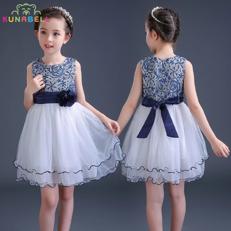 

New Little Princess Flower Girls Dresses Bridesmaid Toddler Tutu Baby Girls Wedding Birthday Pageant Communion Dress Clothes D16