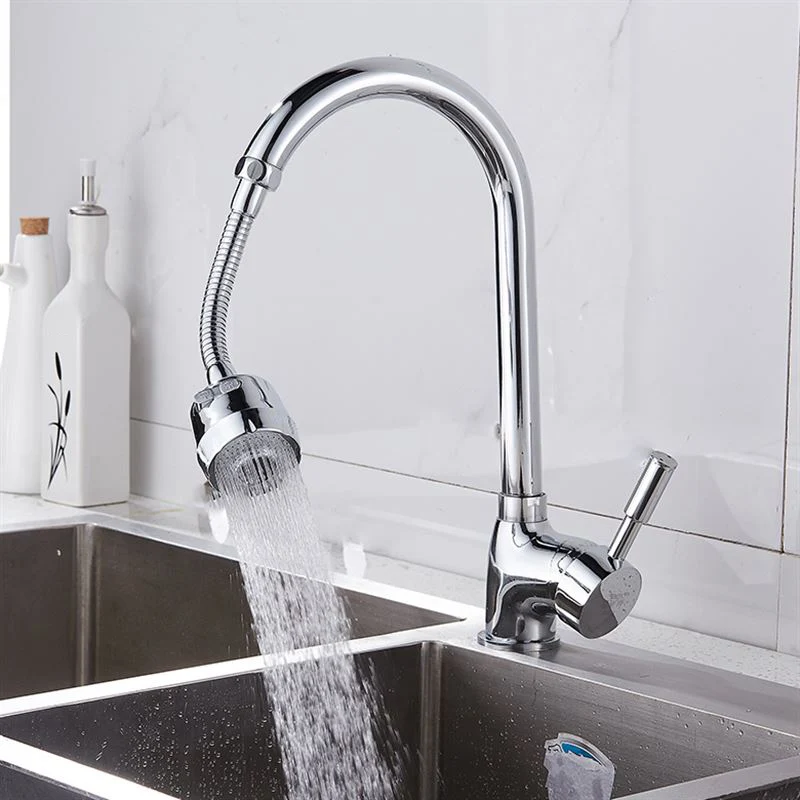 

Single Handle High Arch Faucets Sprayer Stainless Steel Single Lever Deck Mounted Kitchen Tool QJ888