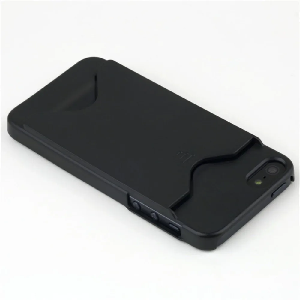 10 Pcs Hot Sale Black Hard Shell Back Case Smartphone Cover With ID Credit Card Slot Holder For Apple iPhone 5 5S |