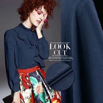

Limited hot sale Blockbuster sand wash fold fashion natural linen cotton fabric for shirt dress tissu au meter bright cloth DIY