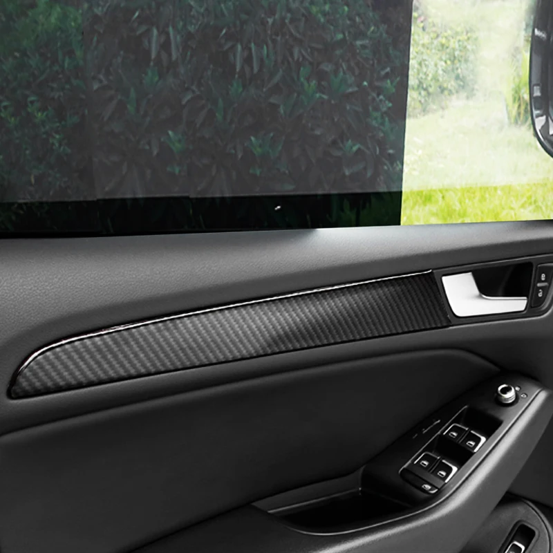 Carbon Fiber Car Door trim panel central control Decorative Frame Cover Stickers For Audi Q5 Q3