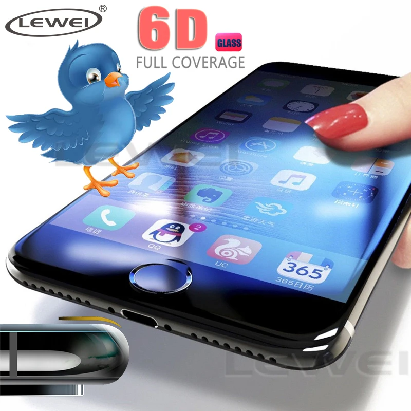 

6D Tempered Glass for iPhone X XS MAX XR 7 Curved Edge Full Cover 10D Glass for iPhone 7 8 6 6s Plus Screen Protector Film