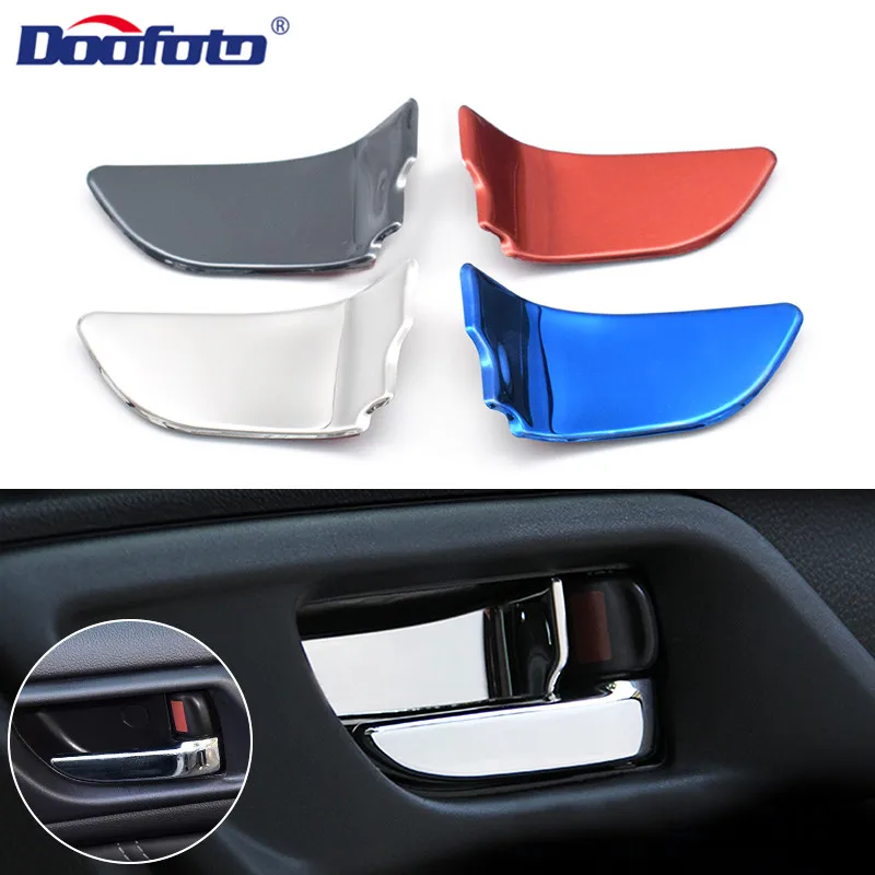 

DOOFOTO Car Door Handle Bowl Cover Interior Car Sticker For Subaru Forester Outback Legacy XV BRZ WRX Forester Xv Impreza STI