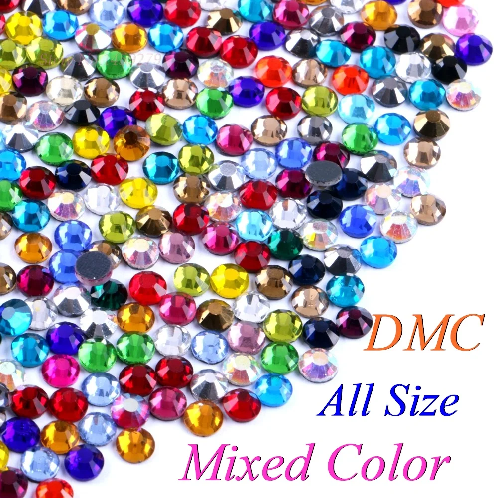 

Cheap!1440pcs/Pack DMC Hotfix Flatback ss16 Mixed Color Hot Fix Crystal Rhinestone DIY Iron-On Garment Stones