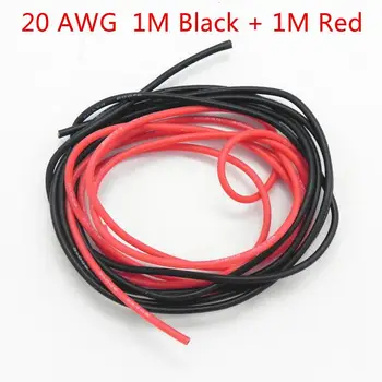 

50 sets/lot 20/22AWG Silicone Wire / Silica Gel Wire / Silicone Tinned copper Cable high temperature 1M Black+1M Red