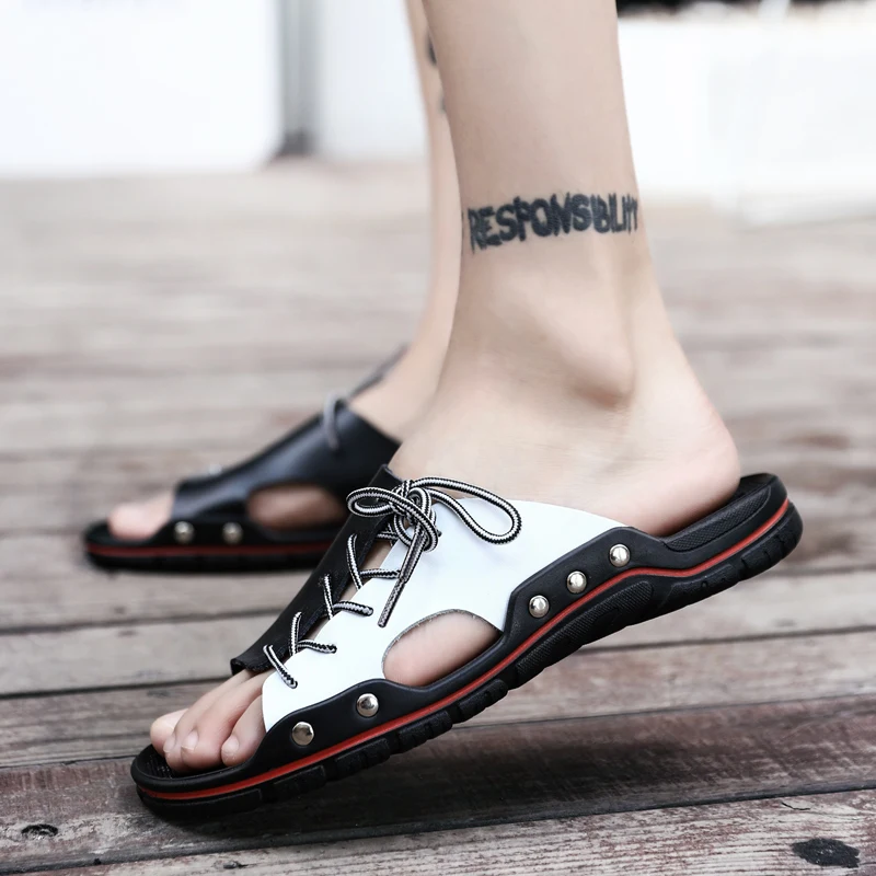 

Slippers Men Summer Sandals Breathable Flip Flops Men Casual Outdoor Shoes Non-Slide Male Chanclas Hombre Playa 2019 New Arrival