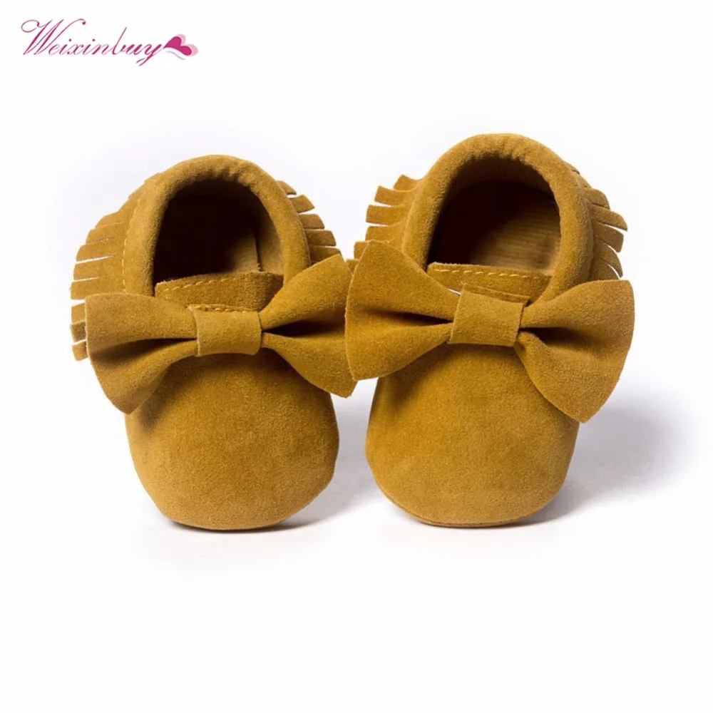 Обувь для маленьких девочек; обувь для малышей; мокасины для новорожденных; мягкая нескользящая обувь с бахромой на мягкой подошве для мальчиков и девочек