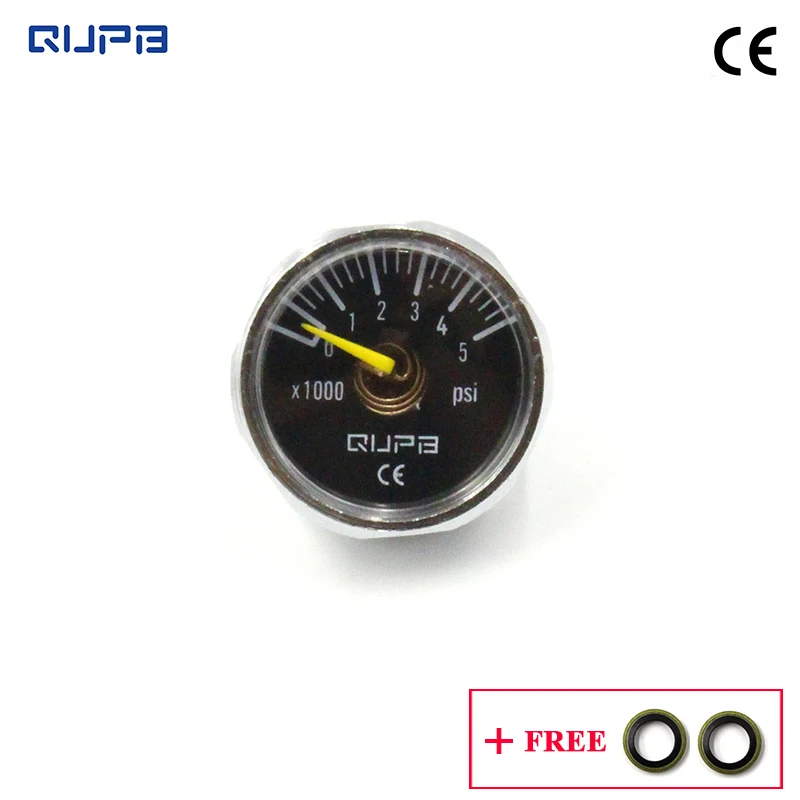 QUPB Пейнтбол 1 дюйм 5000psi микро мини Калибр для пейнтбольного маркера серебристый