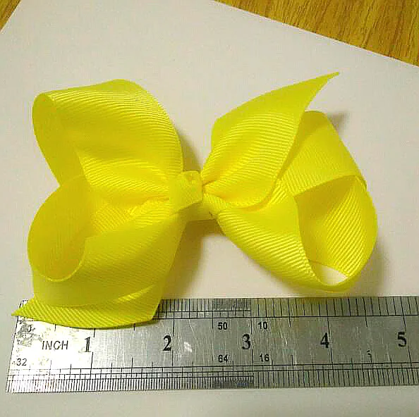 Free Shipping 200pcs/lot 4.5 inch Yellow Grosgrain Ribbon Hair