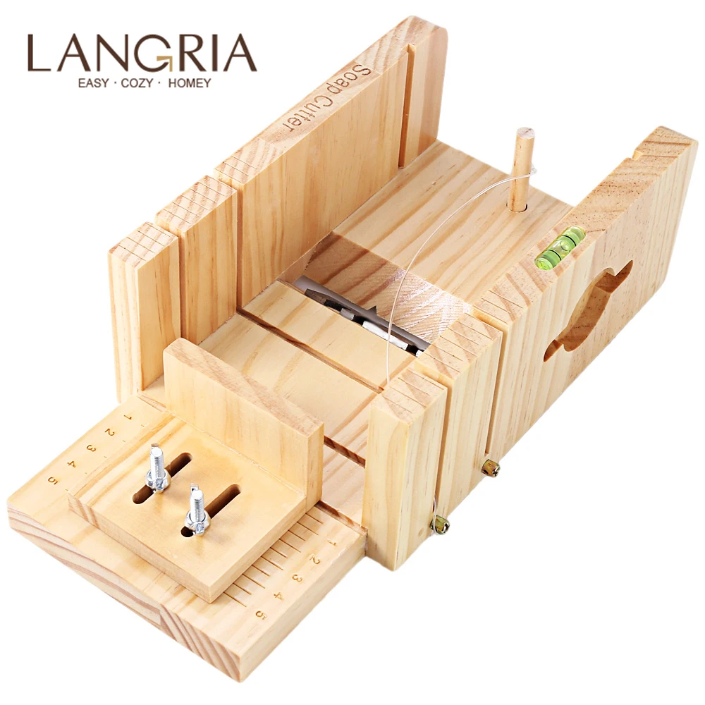 

Household Wooden Soap Cutter Box Pine Material Balancing Apparatus Accurate Wire Cutting Adjustable Front Board DIY Tools Kits