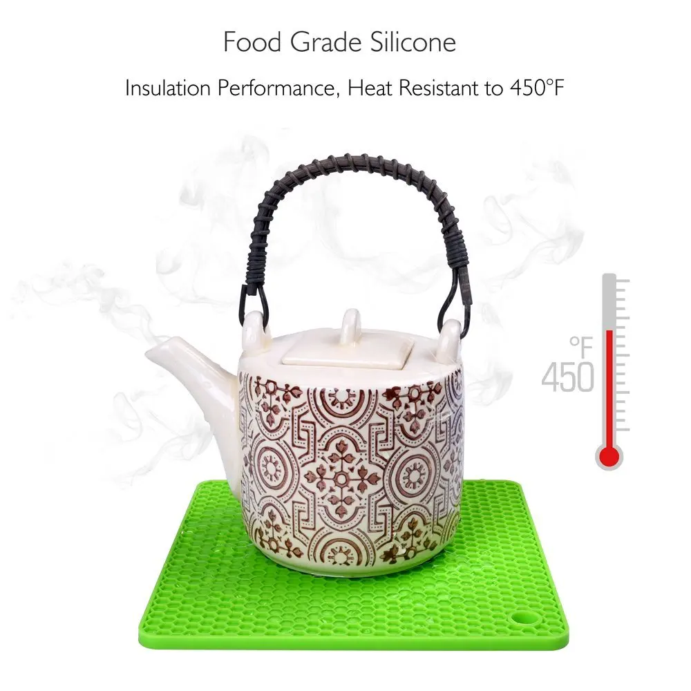2 шт. силиконовая подставка Trivet коврик открывалка подставка для ложек гибкий и прочный термостойкий Коврик квадратный сотовой узор
