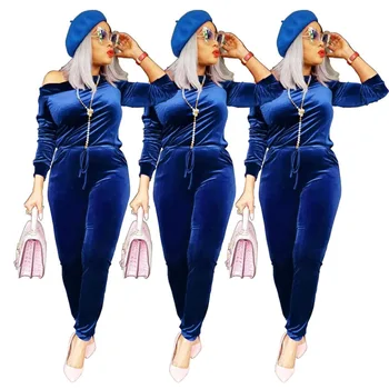 

Vadim Special Offer Polyester Body Jumpsuit Women Woman Spring And Autumn 2019 New Sexy Nightclub Europe America Velvet Rompers