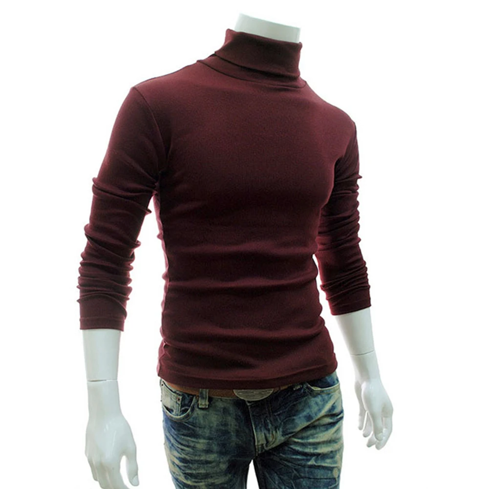 Winter High Neck Thick Warm Sweater Men Turtleneck Brand