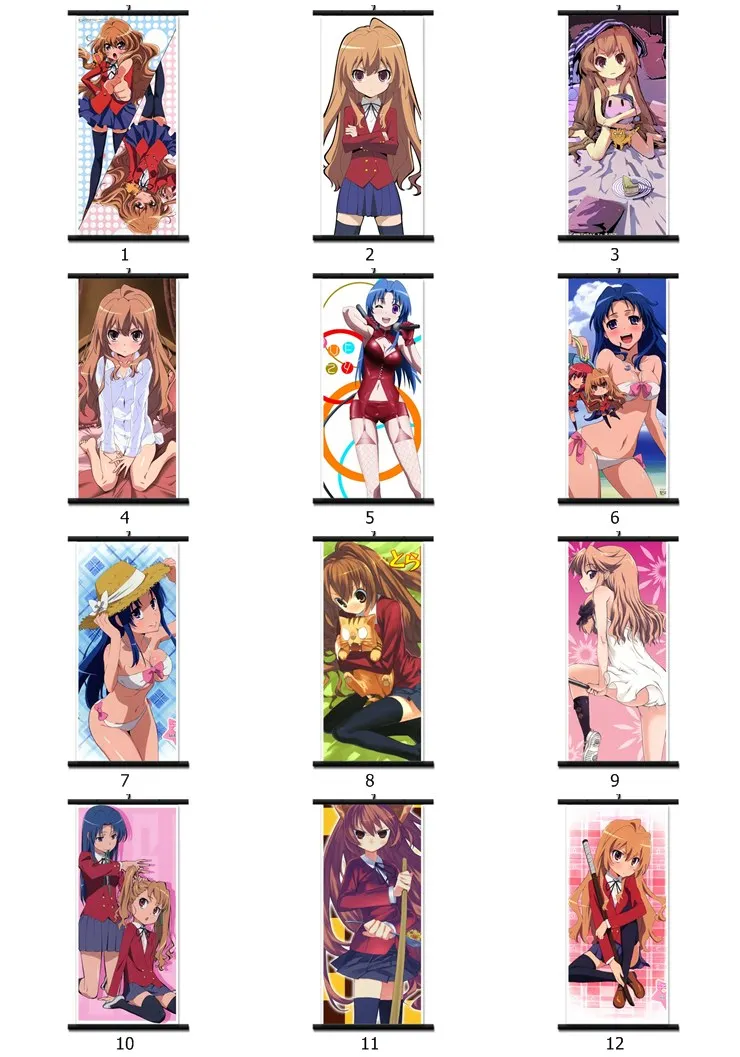

November update Anime TIGERxDRAGON ! Toradora Aisaka Taiga Kawashima Ami Home Decor Wall Scroll Poster Decorative Pictures