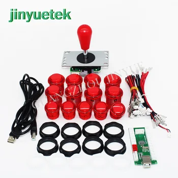 

New arrival controle diy arcade kit led 8 way usb joystick controller board raspberry pi 3 botones arcade set buttons joysticks