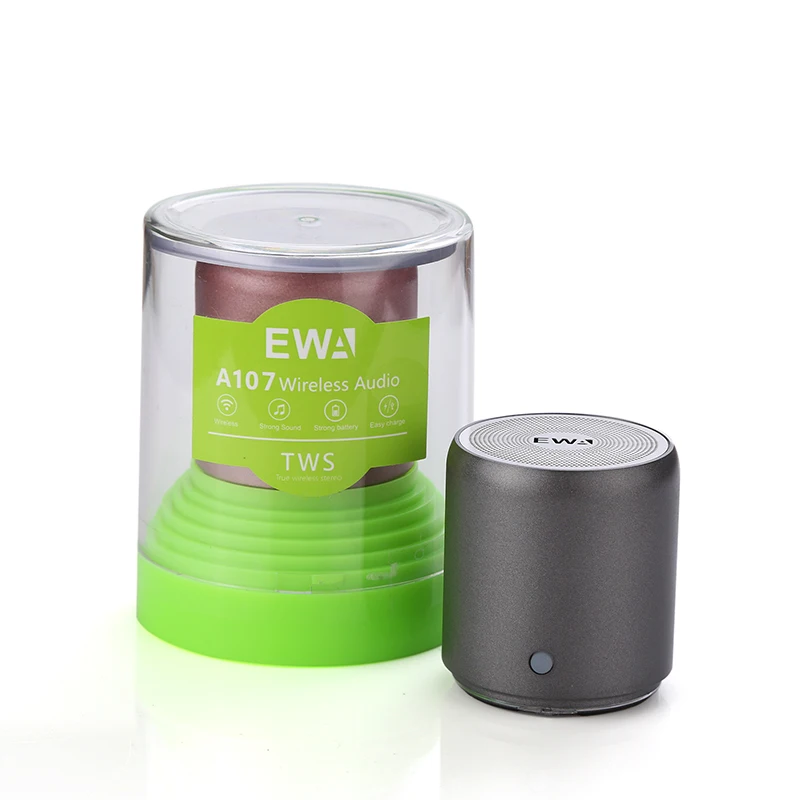 EWA A107 Bluetooth Speaker Portable Wireless Speaker TWS Technology Stainless Steel Bluetooth 4.2 MP3 Player