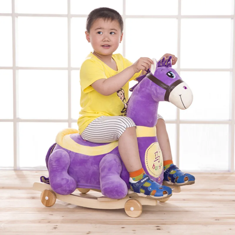 

Animal Children Rocking Chair Trojan Horse Wheel Can Move ChildrenToy