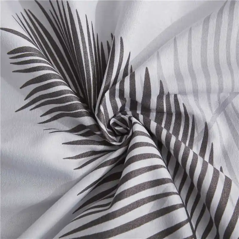 Günstige Liv Esthete Mode Pastoralen Grau Blatt Bettwäsche Set Doppel Königin König Bettwäsche Duvet Abdeckung Flache Blatt Kissenbezug Für erwachsene