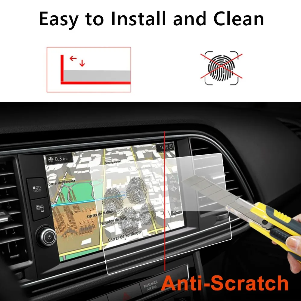 

RUIYA 2pcs PET screen protector for Seat Leon ST SC 5F/Leon 5dr Cupra 300 Full Link 8inch car navigation touch center didsplay