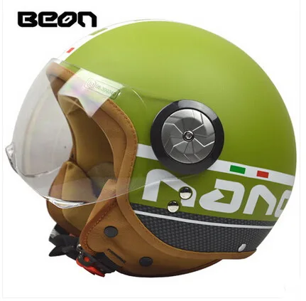 Винтажный Женский шлем BEON B100 moto rcycle, moto cross moto rcycles racing moto rbike шлемы оборудование для мотороллера - Цвет: matte green