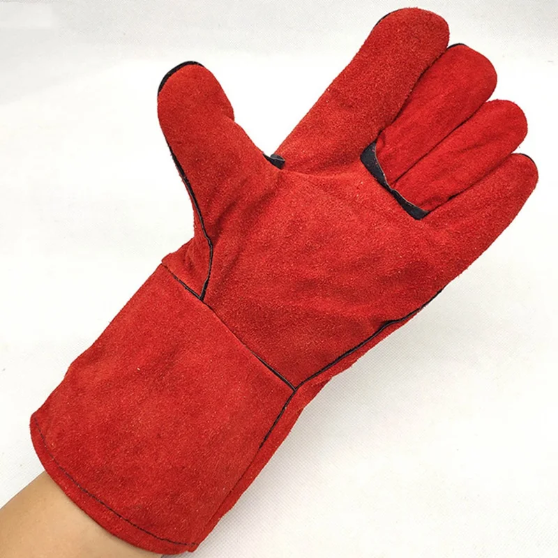 1 пара сварочных перчаток из воловьей кожи противоизносное тепло защитные перчатки термостойкие рабочие перчатки сварщика
