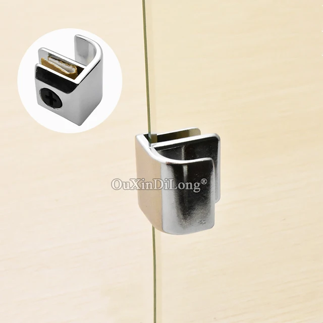 Us 44 99 35 Off Brand New 10pcs Zinc Alloy Wine Display Cabinet Glass Door Handles Clamps Clip No Drilling For 3 5mm In