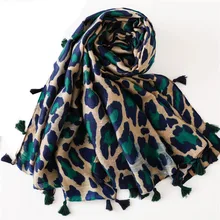 Модный женский шарф с леопардовым принтом, мягкий красивый большой Леопардовый палантин, тонкий хлопковый теплый достаточно большой платок, накидка
