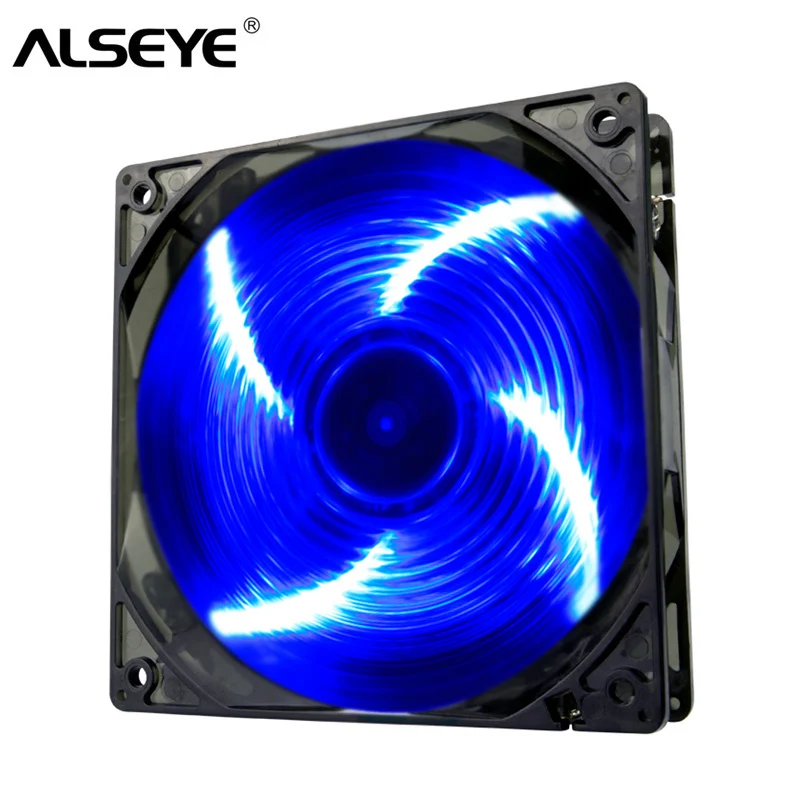 

ALSEYE 120mm fan cooler 4LED radiator fan for computer case/CPU cooler/water radiator 12v 1300RPM Single color led cooling fan