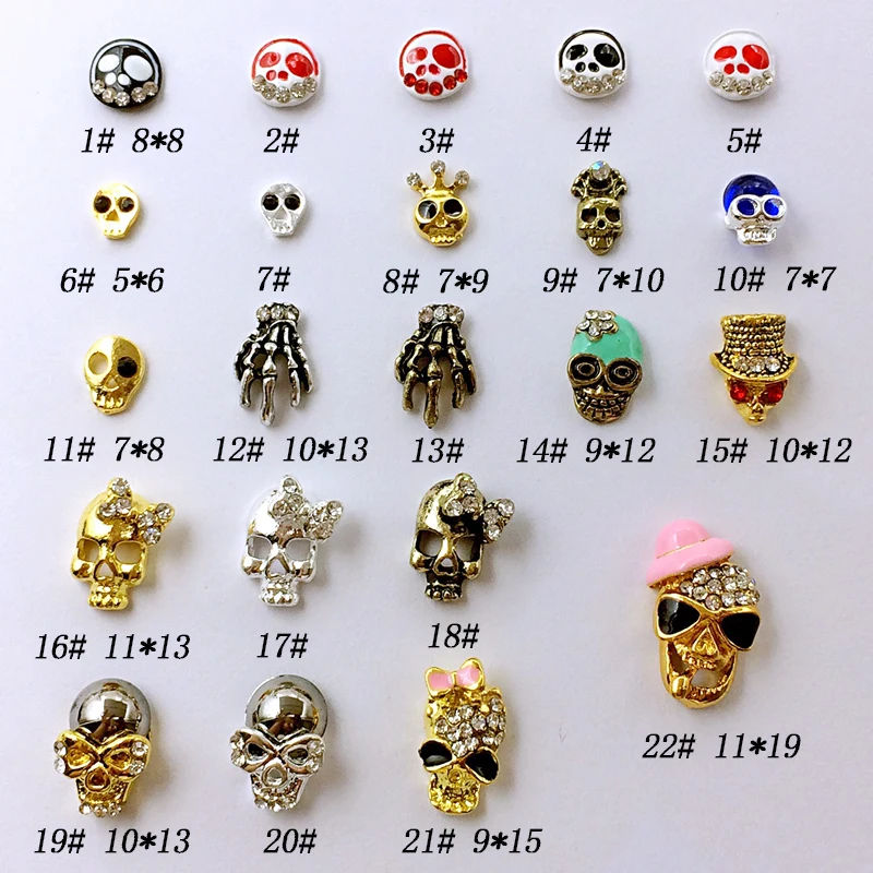 

20pcs/pack Japan 3D Nail art Decorations Metal Alloy Ghost with Glitter Rhinestone Nail Accessories DIY Nail Parts for Halloween