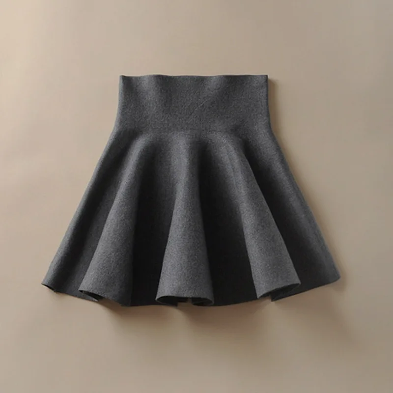 TONGMAO весенние юбки женские осенние новые дизайнерские модные короткие мини плиссированные шерстяные клетчатые женские трапециевидные Бальные юбки - Цвет: Серый