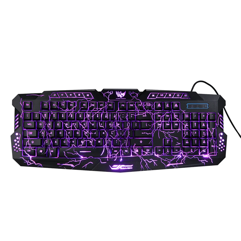 Gaming Keyboard Laser Carving Characters Keyboard Wired Backlit