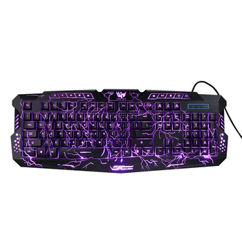 

Gaming Keyboard Laser Carving Characters Keyboard Wired Backlit Keyboard Ergonomic Keyboard Switchable Crack Backlit