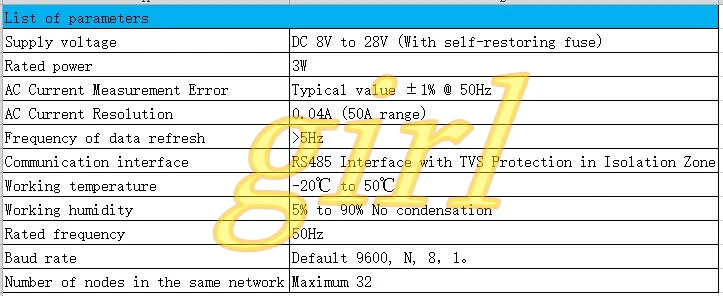 Восемь переменного тока модуль сбора MODBUS-RTU протокол RS485 Измерение тока